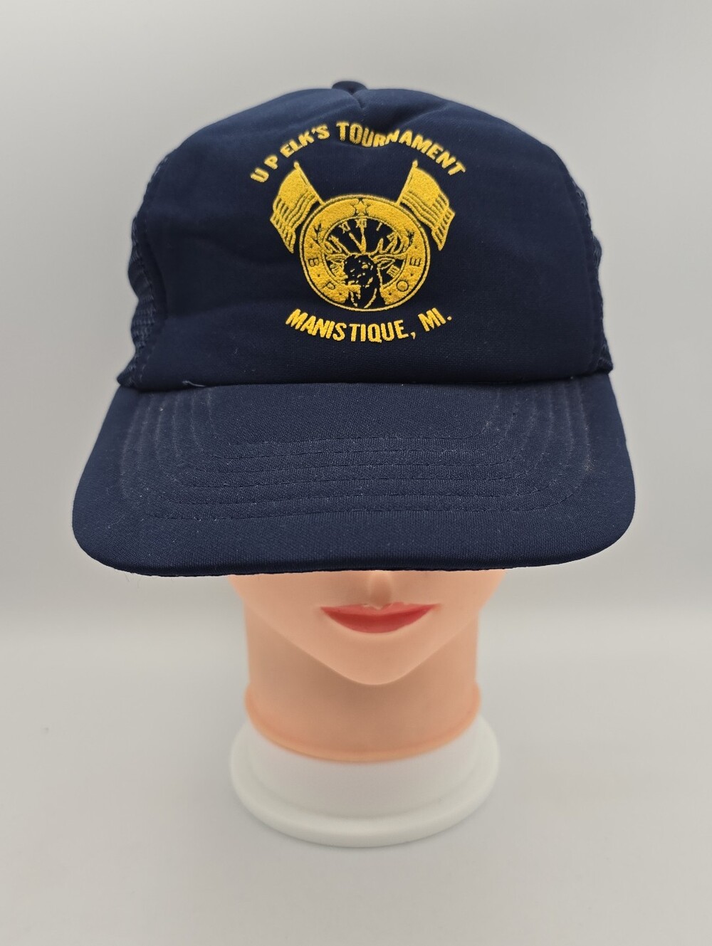 Vintage Sportcap  UP Elk's Tournament Manistique Michigan Trucker Adj. Snap. Hat